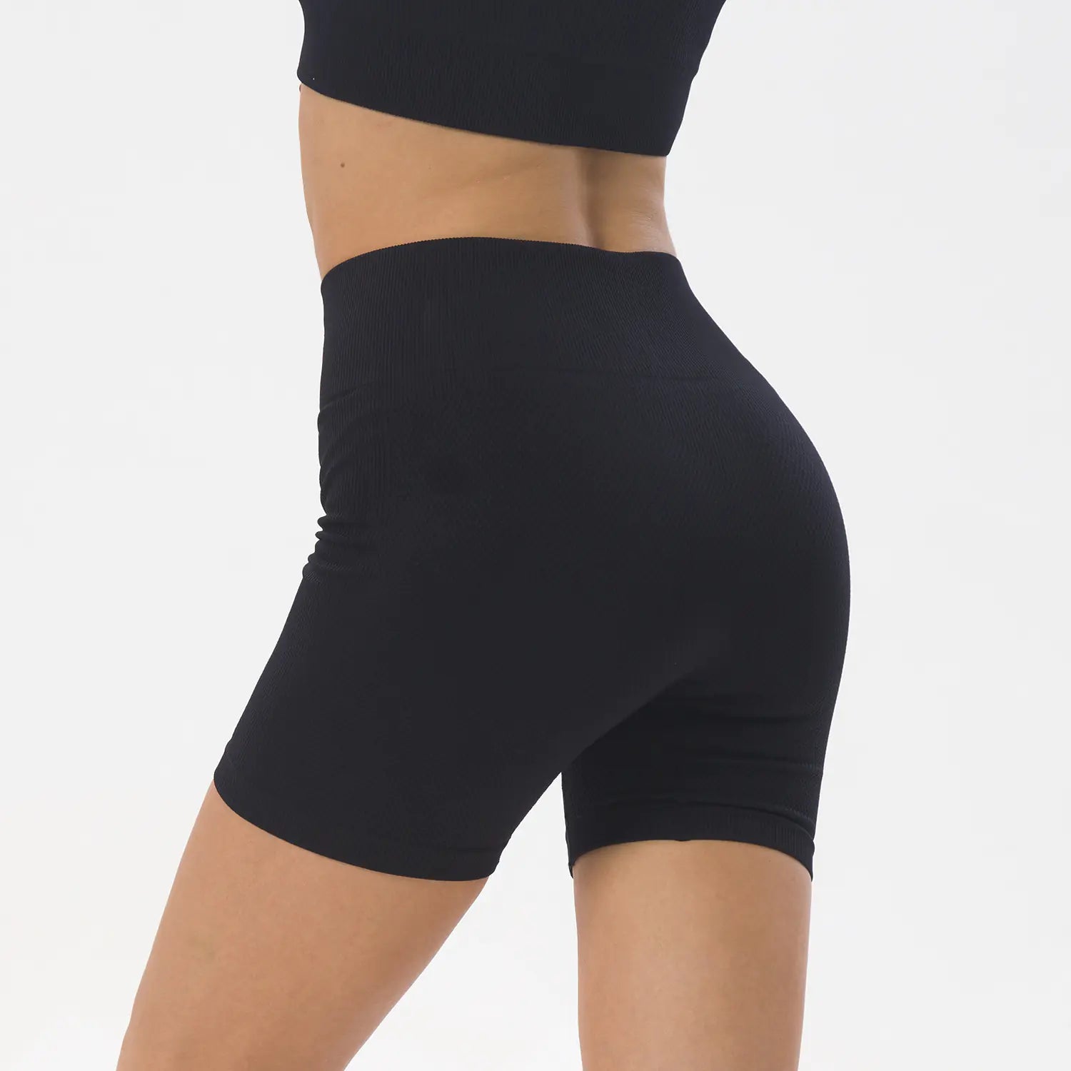 High Waist Threaded Sports Shorts for Hip Raise