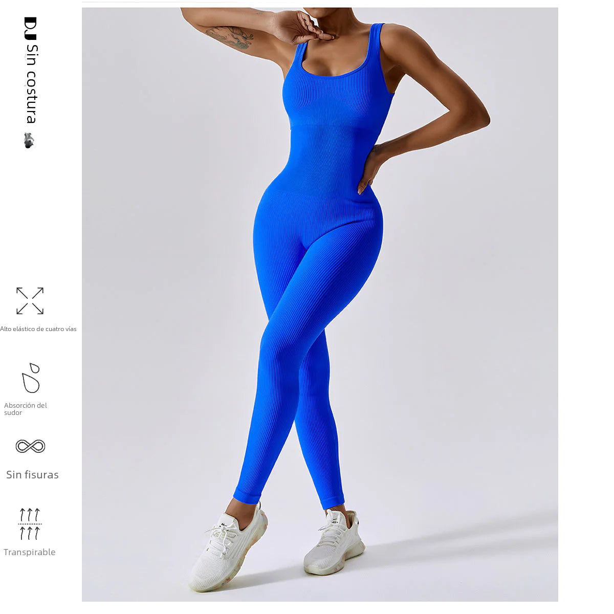 Seamless Knitted Yoga Jumpsuit with Long Pants Set